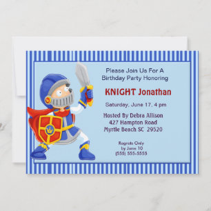 Knight In Armor Birthday Invitation