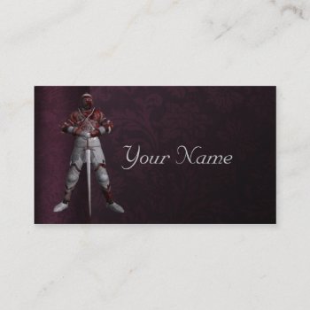 Knight In Armor Business Card by RainbowCards at Zazzle