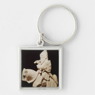 Knight in armour on his horse keychain