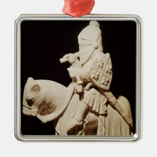 Knight in armour on his horse metal ornament