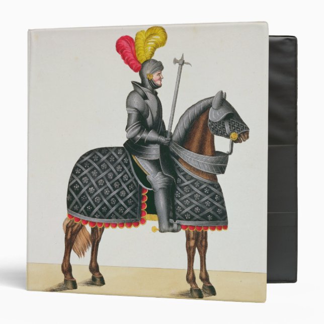 Knight in armour on his horse, plate from 'A Histo 3 Ring Binder (Front/Inside)