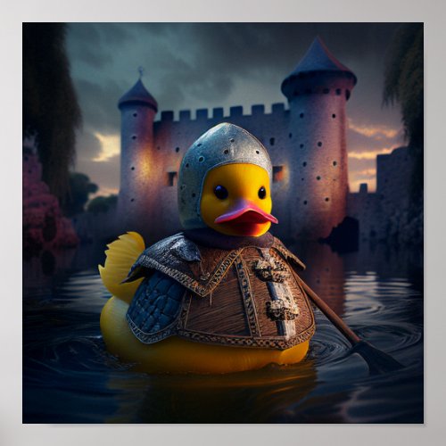 Knight in Quack Armor _ Digital Art Poster