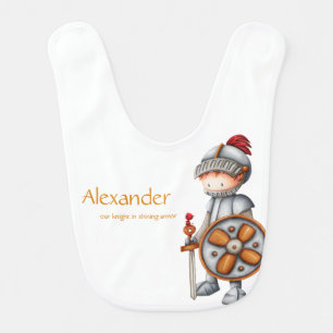 Knight in shining armor baby bib