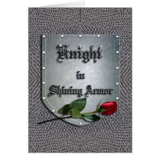Knight in Shining Armor Red Rose Cards (Front)