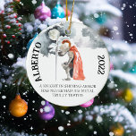 Knight in Shining Armor saying HEMA Ceramic Ornament<br><div class="desc">This design may be personalized in the area provided by changing the photo and/or text. Or it can be customized by clicking Personalize this Template and then choosing the click to customize further option and delete or change the color of the background, add text, change the text color or style,...</div>