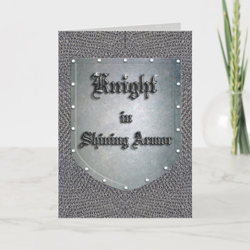 Knight in Shining Armor Shield Chainmail Card