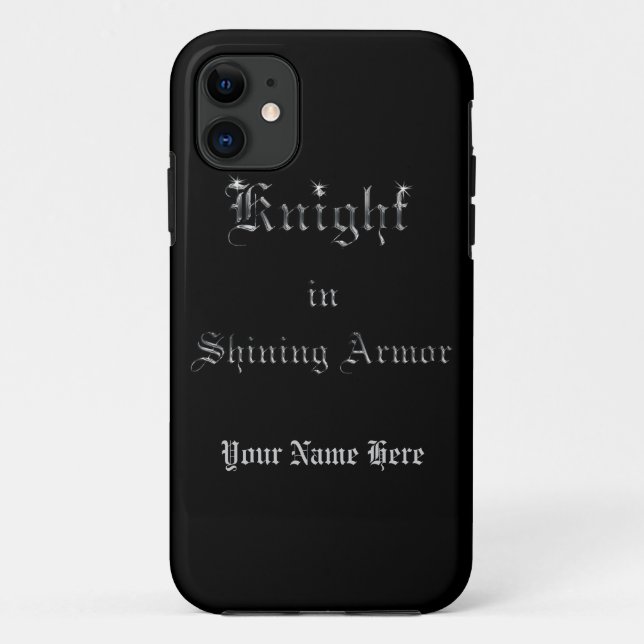 Knight in Shining Armor Silver Look Text Case-Mate iPhone Case (Back)