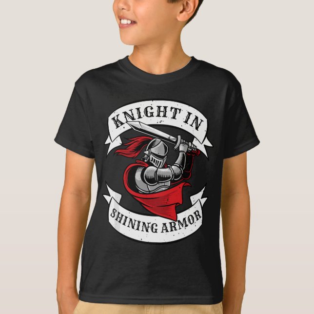 Knight In Shining Armor Templar Knight Sword T T-Shirt (Front)