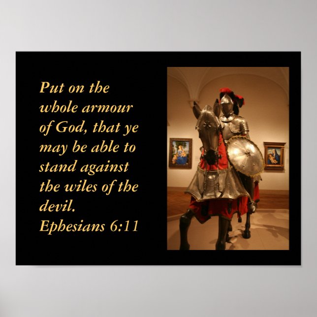 Knight in shining armour!  Gods' protection. Poster (Front)