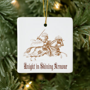 knight in shining armour vintageornament ceramic ornament