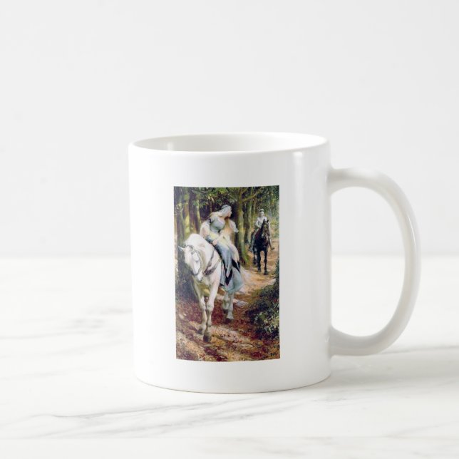 Knight lady white horse medieval romantic coffee mug (Right)