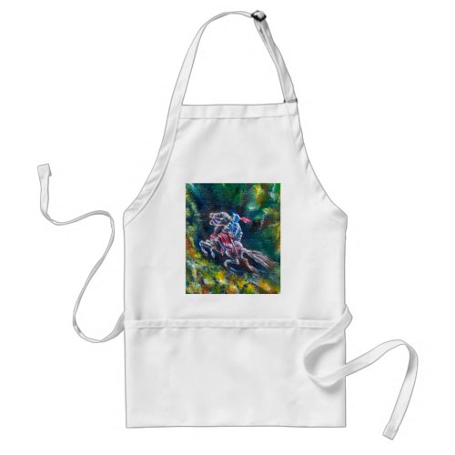 KNIGHT LANCELOT HORSE RIDING IN GREEN FOREST ADULT APRON