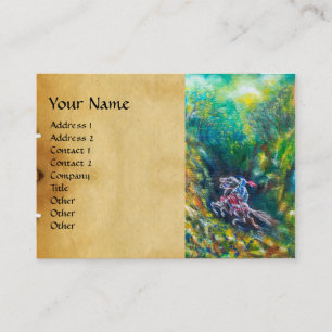 KNIGHT LANCELOT ,HORSE RIDING IN GREEN FOREST BUSINESS CARD