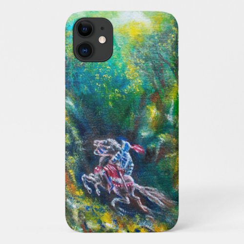 KNIGHT LANCELOT HORSE RIDING IN GREEN FOREST iPhone 11 CASE