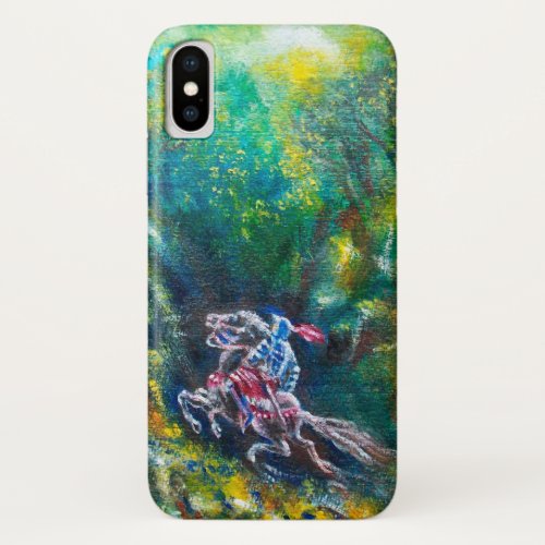 KNIGHT LANCELOT HORSE RIDING IN GREEN FOREST iPhone X CASE