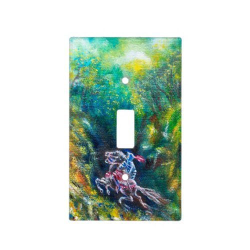 KNIGHT LANCELOT HORSE RIDING IN GREEN FOREST LIGHT SWITCH COVER