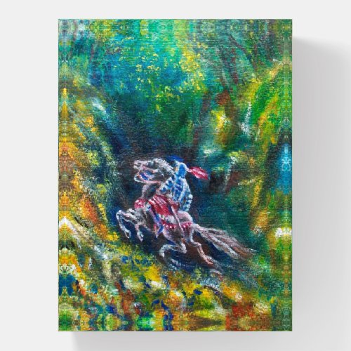 KNIGHT LANCELOT HORSE RIDING IN GREEN FOREST  PAPERWEIGHT