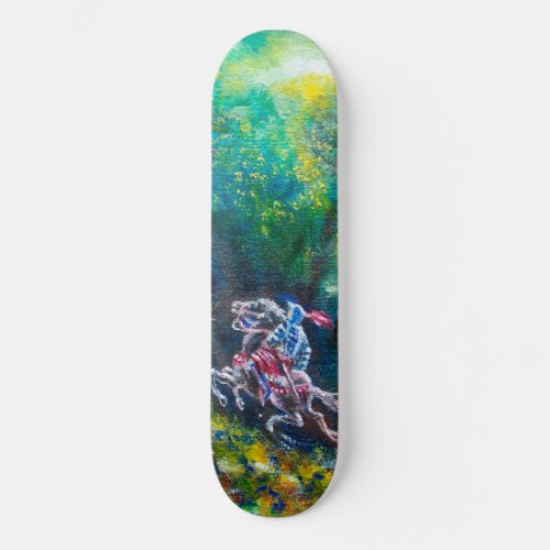 KNIGHT LANCELOT HORSE RIDING IN GREEN FOREST SKATEBOARD