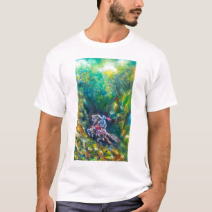 KNIGHT LANCELOT ,HORSE RIDING IN GREEN FOREST T-Shirt