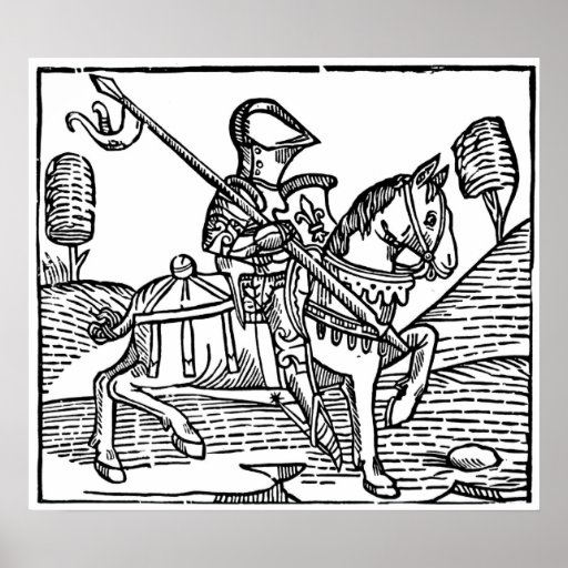 Knight Medieval Engraving Posters | Zazzle