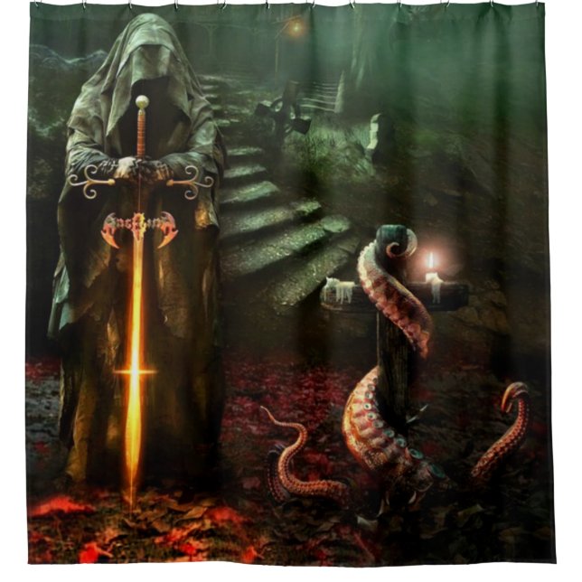 Knight Of Darkness Shower Curtain (Front)