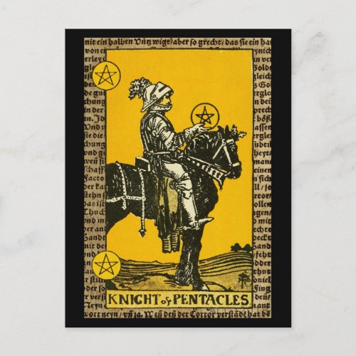 Knight of Pentacles Tarot Postcard