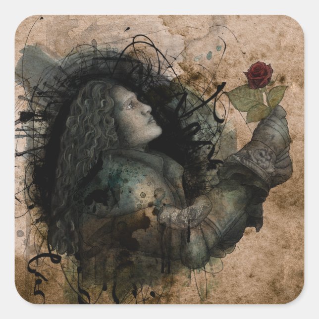 Knight of the Rose Square Sticker (Front)