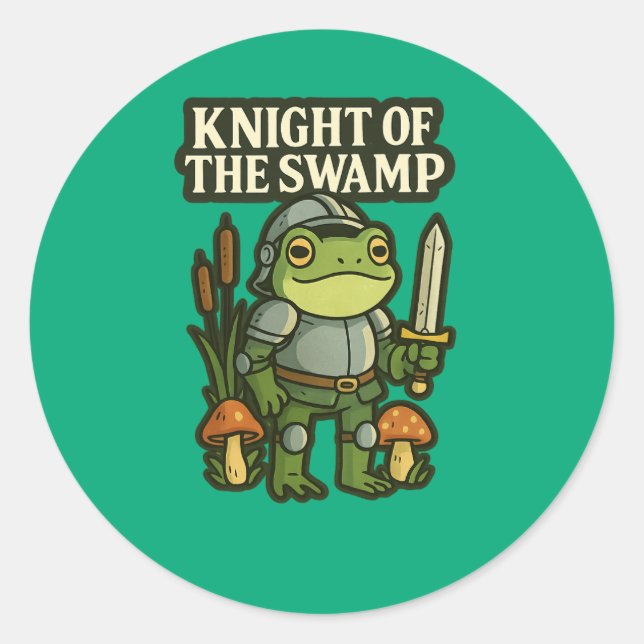 Knight of the Swamp – Cute Frog Knight Sticker (Front)