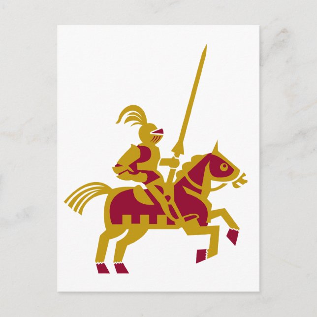 Knight On Horseback Postcard (Front)
