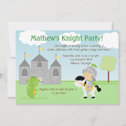 Knight Party Invitation