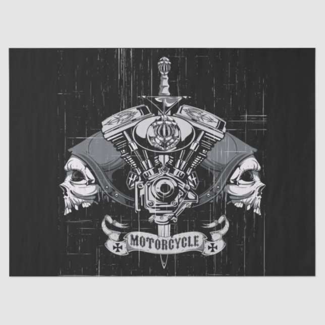 knight pistons motorcyle tissue paper (Front)