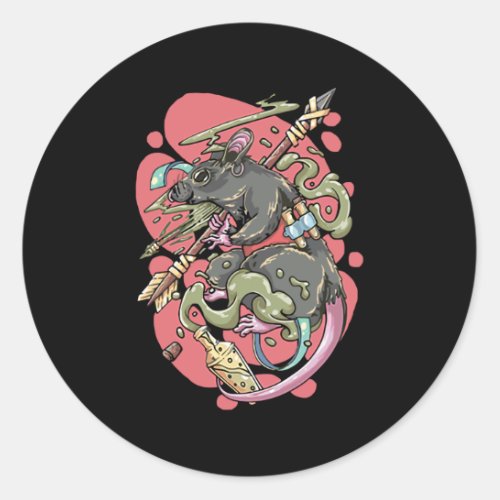 Knight Rat Classic Round Sticker