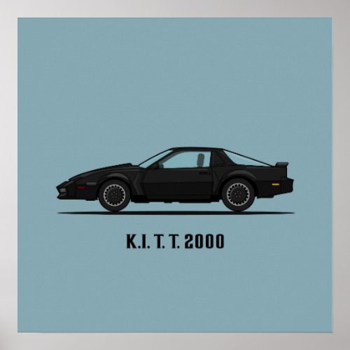 Knight Rider Inspired KITT Retro TV 80s Poster