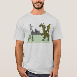 Knight Riding A Tall Bike Slaying A Dragon T-Shirt