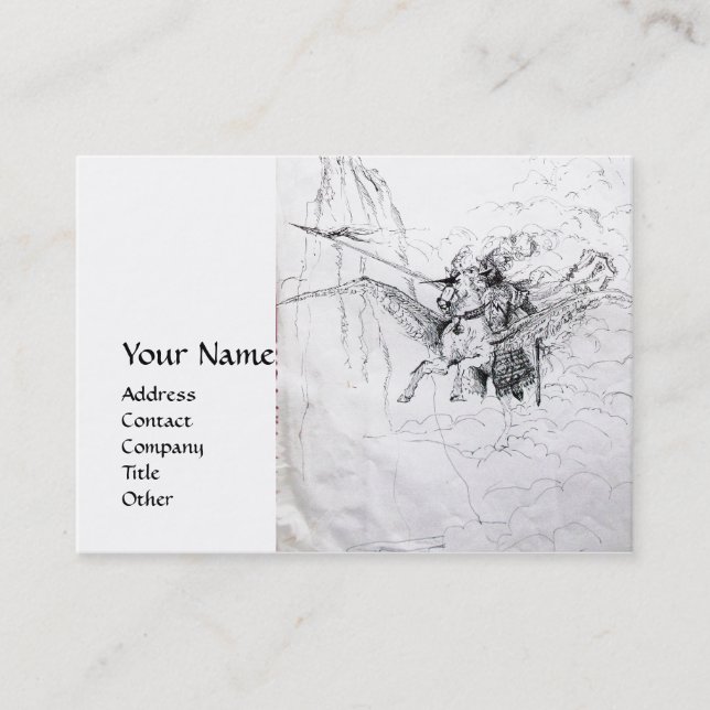 KNIGHT RIDING ON PEGASUS BUSINESS CARD (Front)