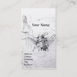 KNIGHT RIDING ON PEGASUS MONOGRAM BUSINESS CARD
