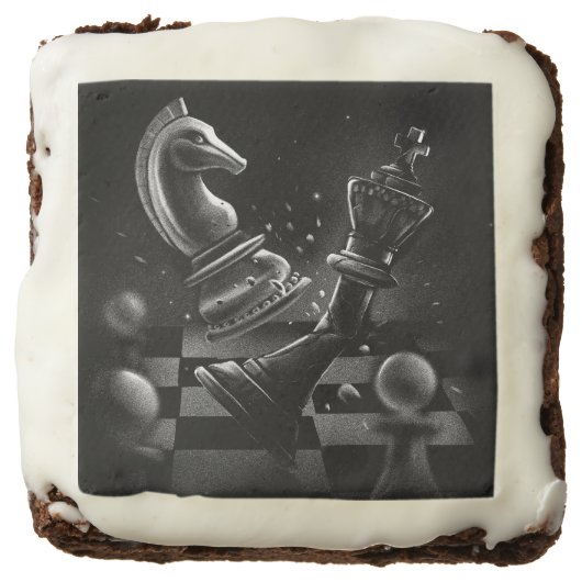 Knight’s Victory – Dramatic Chess Artwork  Brownie (Front)