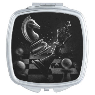 Knight’s Victory – Dramatic Chess Artwork Compact Mirror