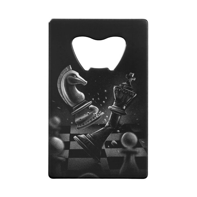 Knight’s Victory – Dramatic Chess Artwork  Credit Card Bottle Opener (Front)
