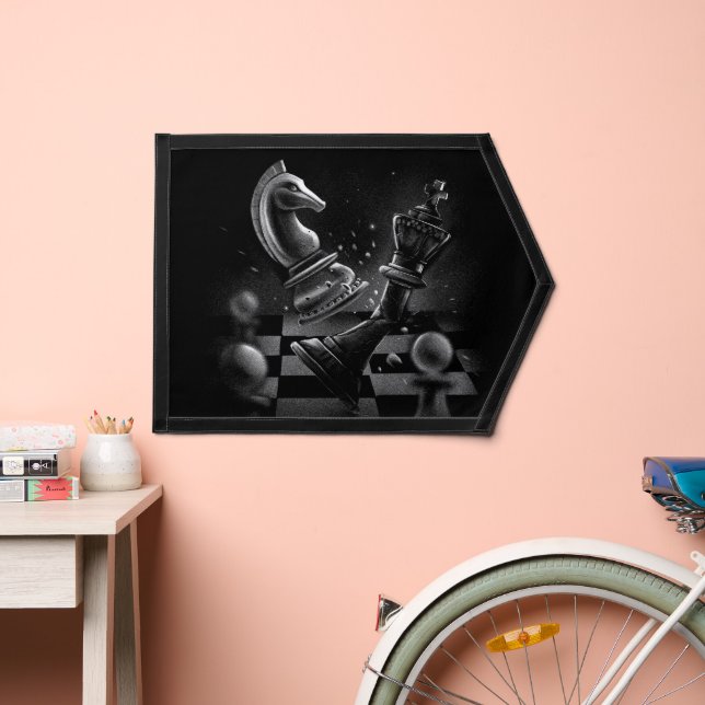 Knight’s Victory – Dramatic Chess Artwork  Pennant (Insitu 2)