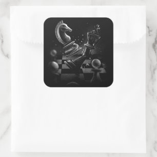 Knight’s Victory – Dramatic Chess Artwork Square Sticker