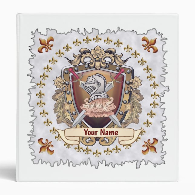Knight Shield Surname 3 Ring Binder (Front)