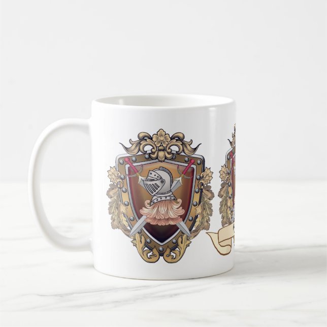 Knight Shield Surname Coffee Mug (Left)