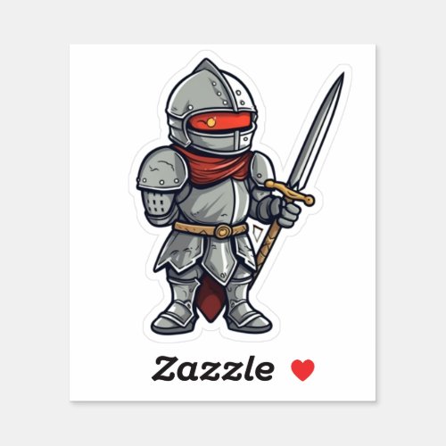 Knight standing guard with spear sticker