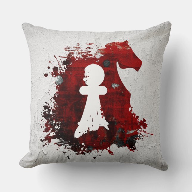 Knight Takes Pawn by Martha Sweeney Throw Pillow (Front)