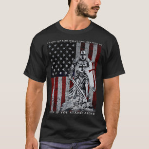 Knight Templar American Flag Crusader T-Shirt