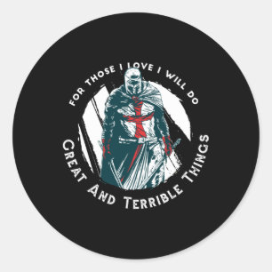 Knight templar classic round sticker