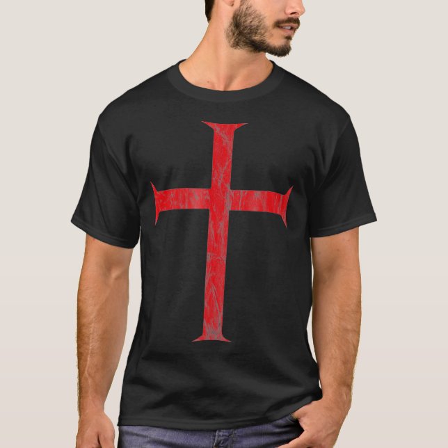 Knight Templar Cross Vintage T-Shirt (Front)