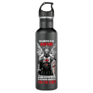 Knight Templar Fate Whispers To The Warrior Christ Stainless Steel Water Bottle