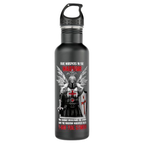 Knight Templar Fate Whispers To The Warrior Christ Stainless Steel Water Bottle